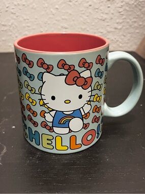 Sanrio Hello Kitty Mug - Light Blue Exterior with Pink Interior